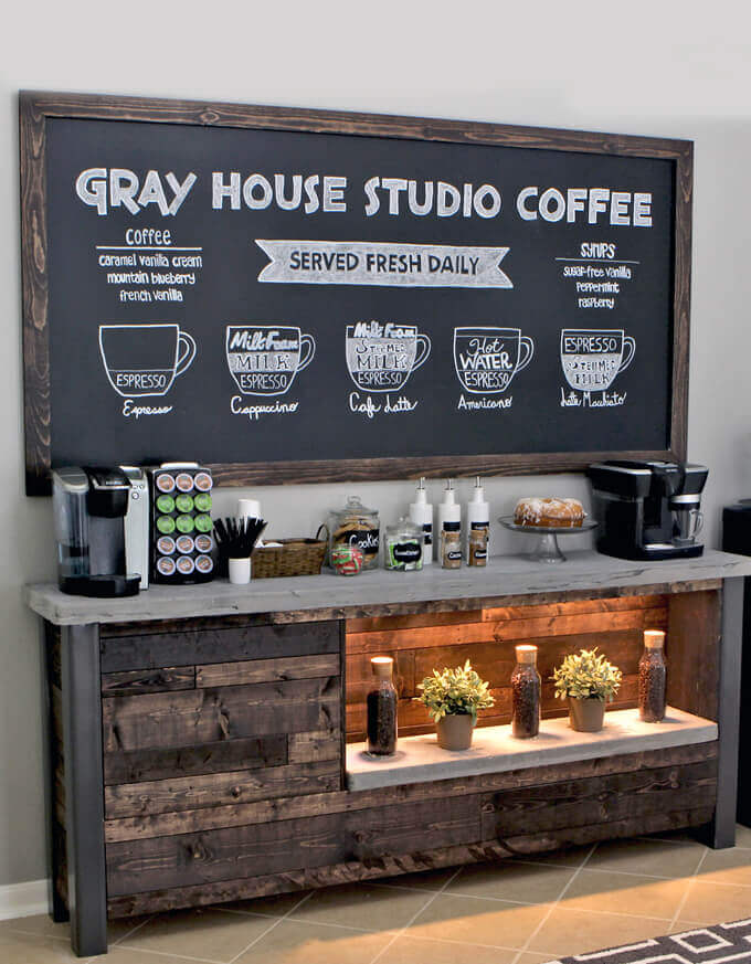 Modern Coffee Bar Ideas Coffee Bar Chalkboard Ideas