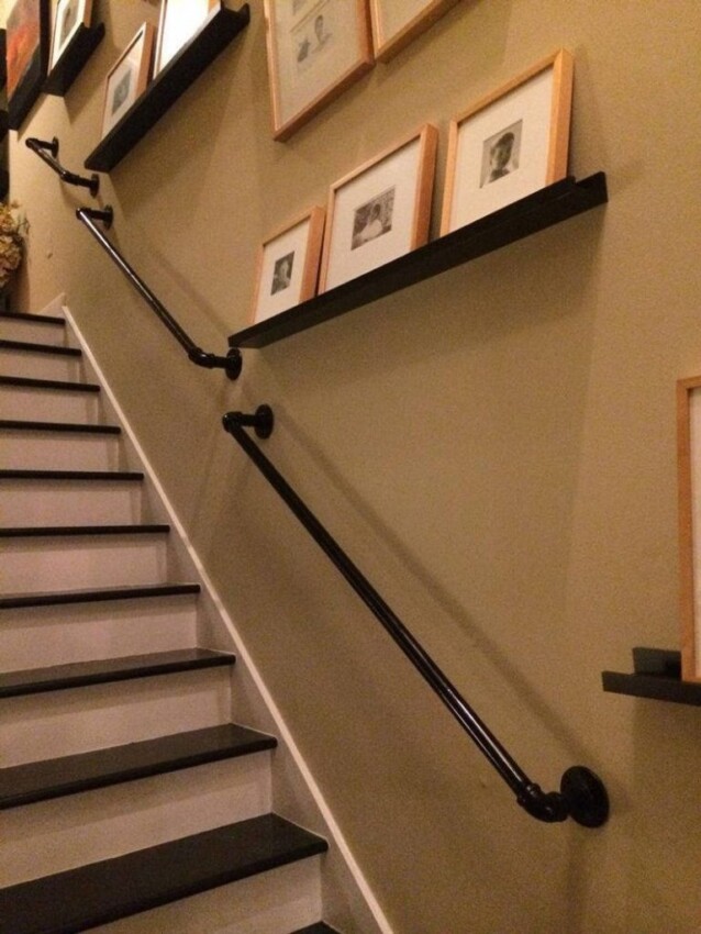 Stair Railing Ideas Basement Simple Pipe Stair Handrail