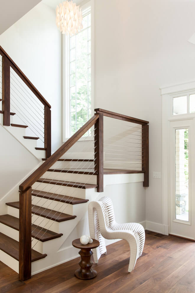 Stair Railing Remodel Ideas Cables Stair Railing