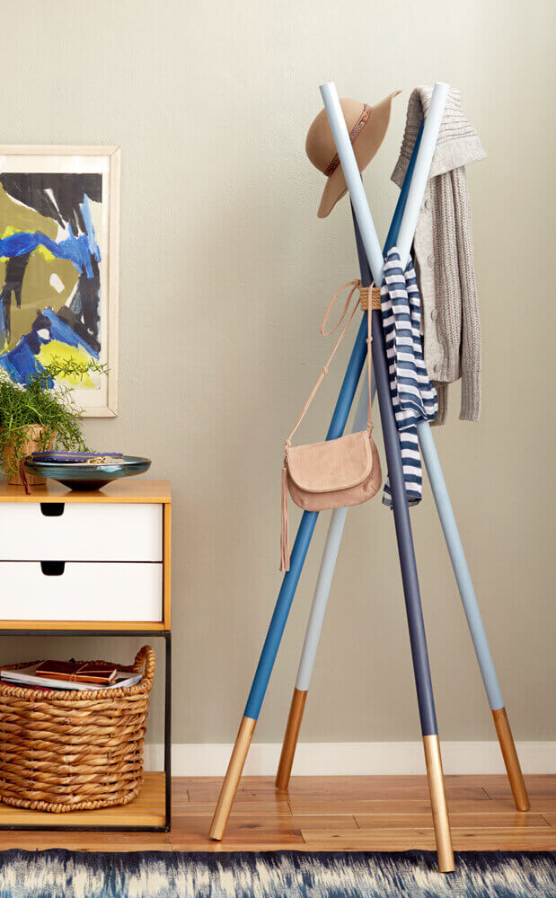 Standing Coat Rack Ideas Made Out of Sticks