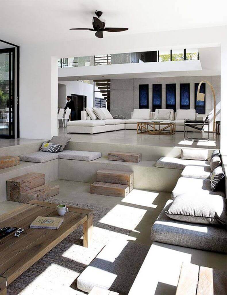 Sunken Living Room Step Comfy Space