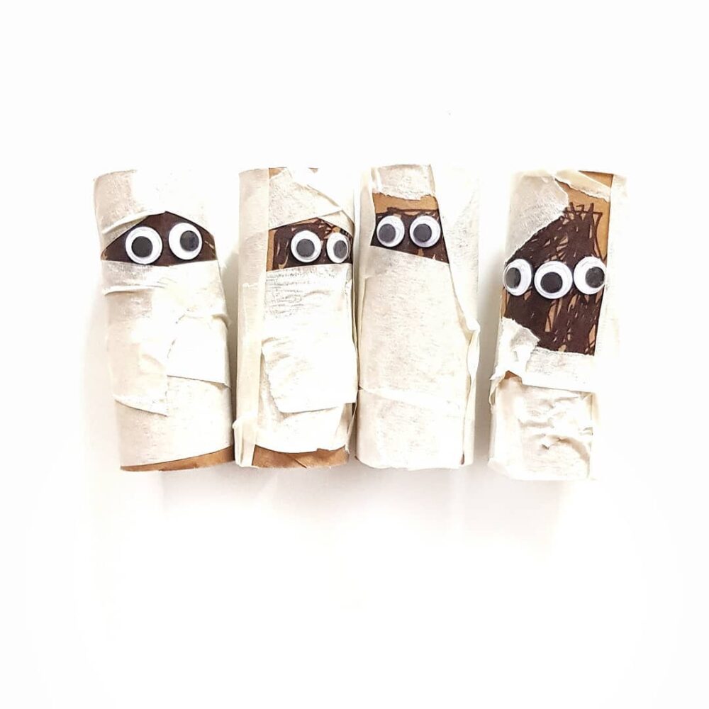 Toilet Paper Roll Crafts for Halloween Mummy Toilet Paper
