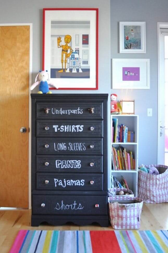 Toy Storage Ideas Small Spaces Label Drawers With Chalk