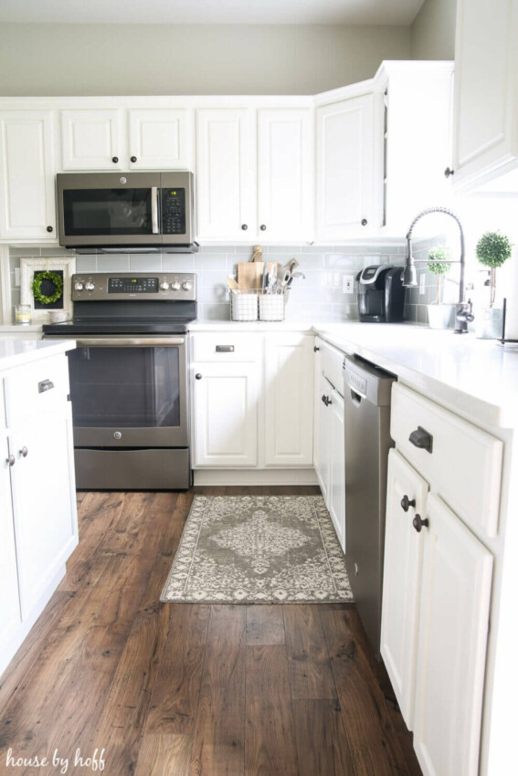 Wooden Floor Kitchen Ideas Kitchen Floor with White Cabinet
