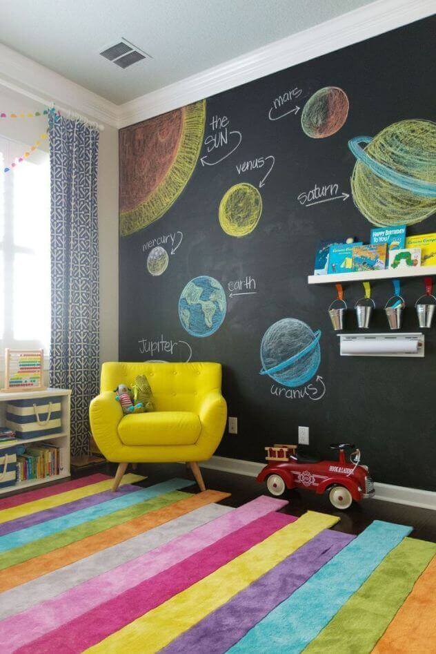 best kid playroom chairs Kid Playroom with Blackboard