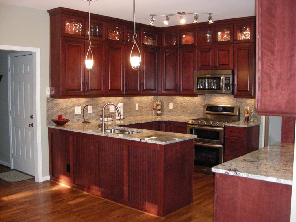cherry kitchen cabinets modern Cherry Kitchen Cabinets Ideas For Small Room