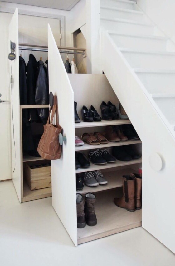 creative shoes storage ideas Under the Stairs