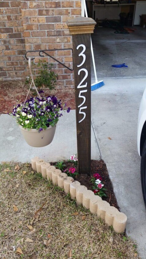 diy house number plaque ideas Address Numbers Post Planter