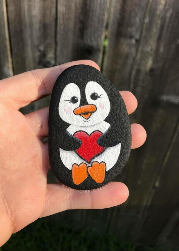 easy painted rock ideas penguins Painted Rock Penguin