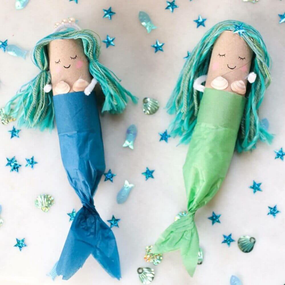 easy toilet paper roll crafts Mermaids