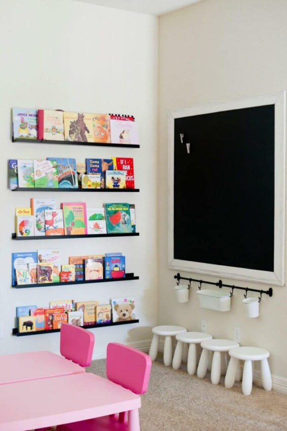kid playroom designs Kids Playroom With Chalkboard