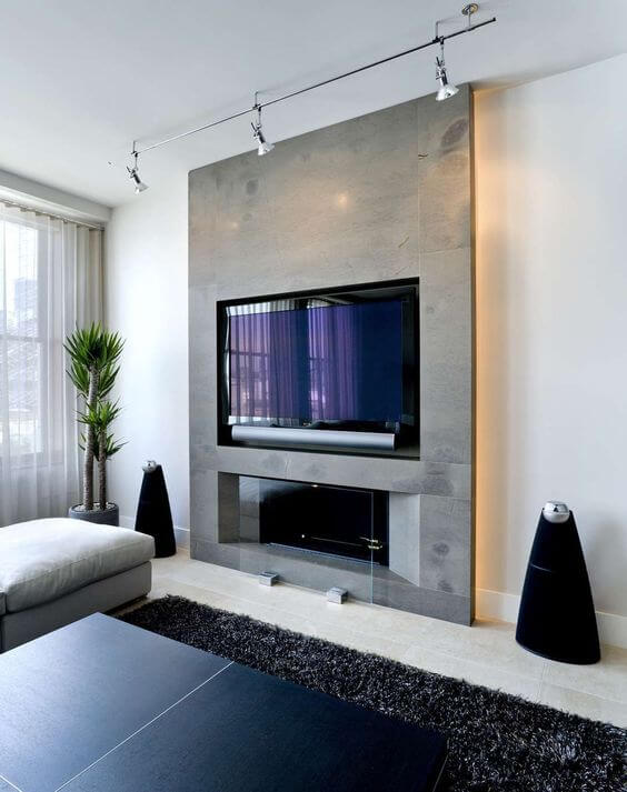 living room tv wall decor Living Room With TV Frame 2