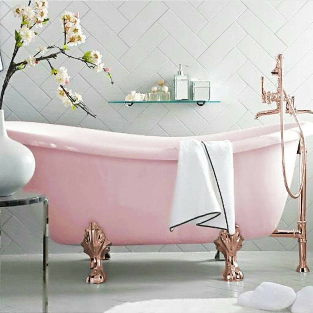 pink tub bathroom ideas Pretty in Pink
