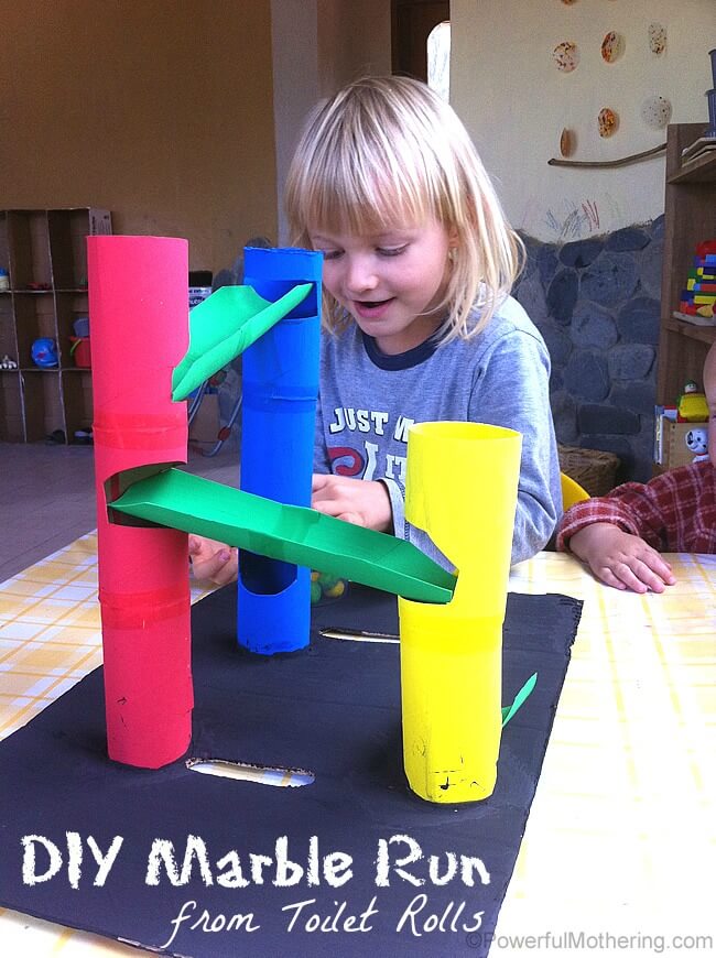 toilet paper roll crafts for kid Marble Run