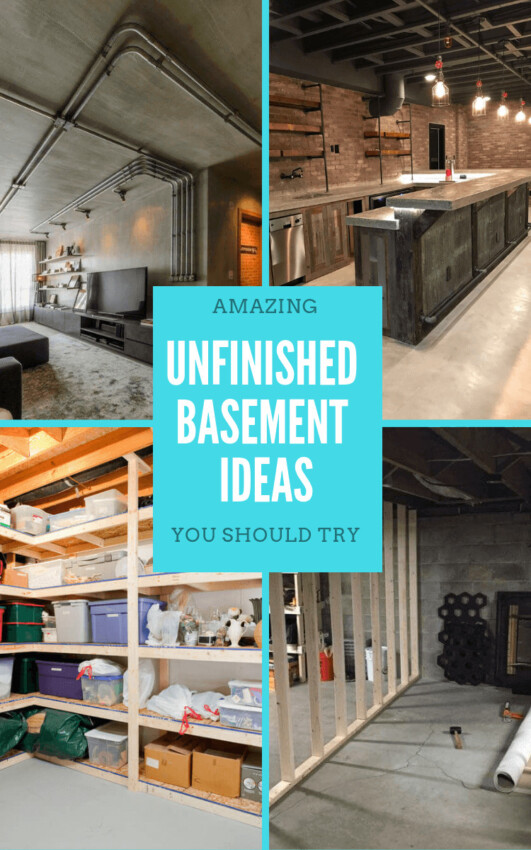 unfinished basement ideas diy