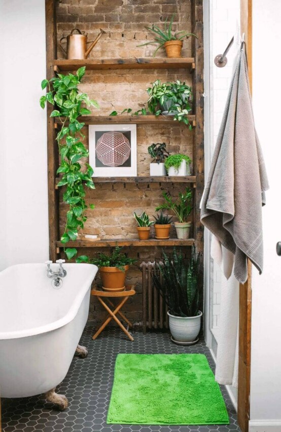 Add Plants for Cheap Bathroom Remodel Ideas