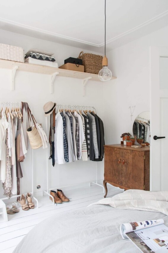 Bedroom Storage Ideas for Clothes Bedroom with Clothes Rail