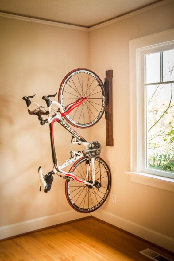 Bike Storage Ideas DIY Mounting the Bike on the Wall