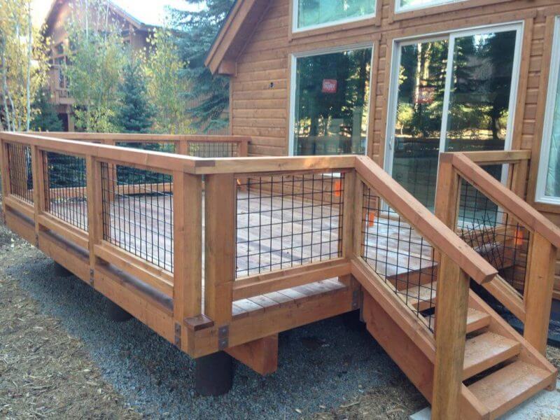 Deck Railing Ideas for Privacy Wood Deck Railing with Wire Mesh