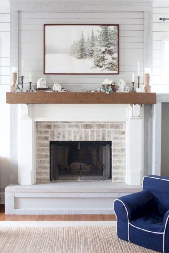 Fireplace Mantel Ideas Rustic White and Brown Fireplace Mantel