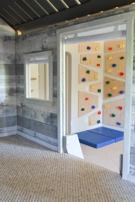 Home Recreational Room Ideas Climbing Wall