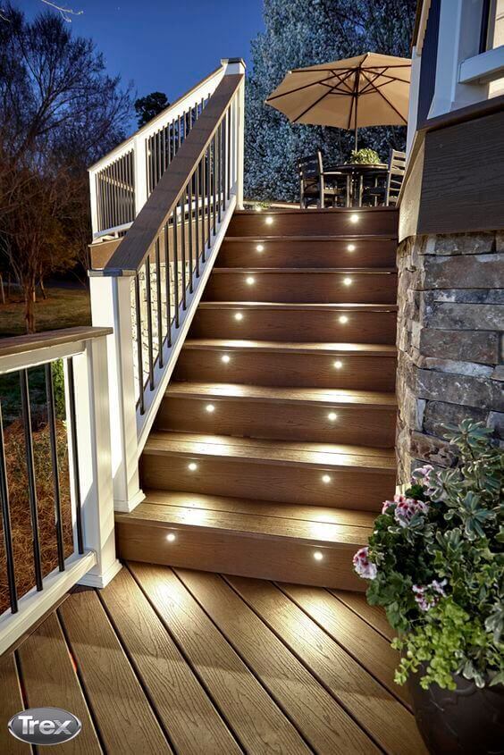 LED Deck Lighting Ideas Bright Stairway Deck Lighting