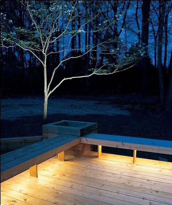 Wood Deck Lighting Ideas Simple Deck Lighting for Deck with Low Railing