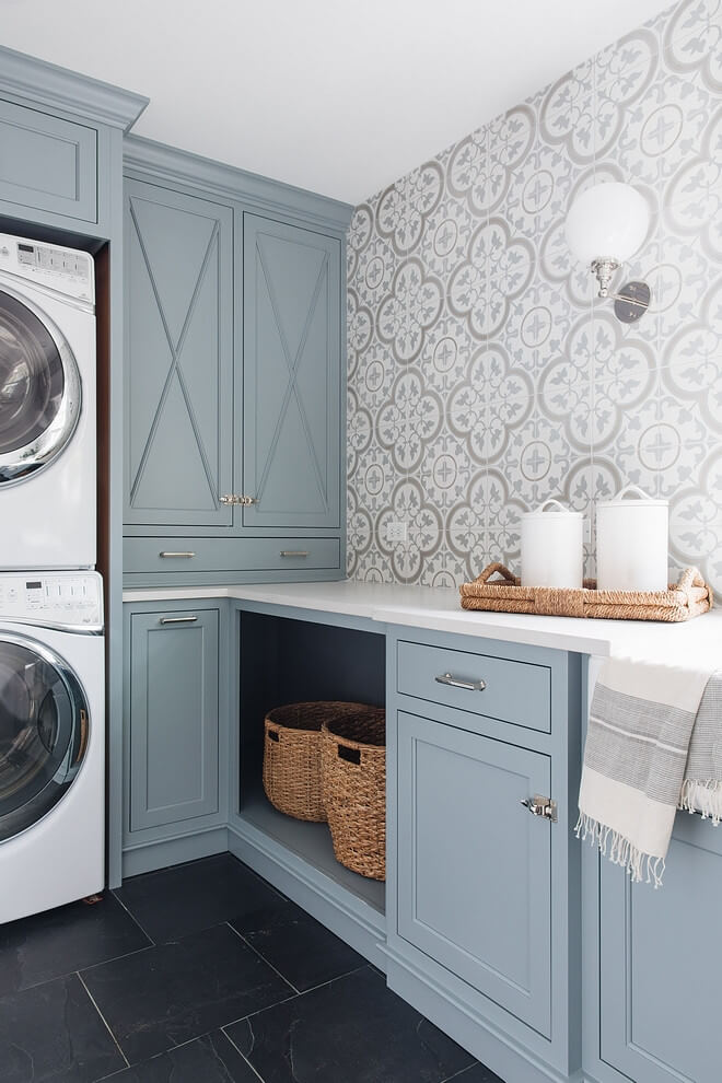 blue laundry room ideas Gray And Blue Laundry Rooms