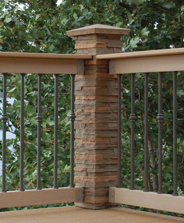 cheap deck railing ideas Deck Railing with Faux Stone
