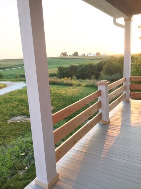 inexpensive deck railing ideas Horizontal railings on the porch
