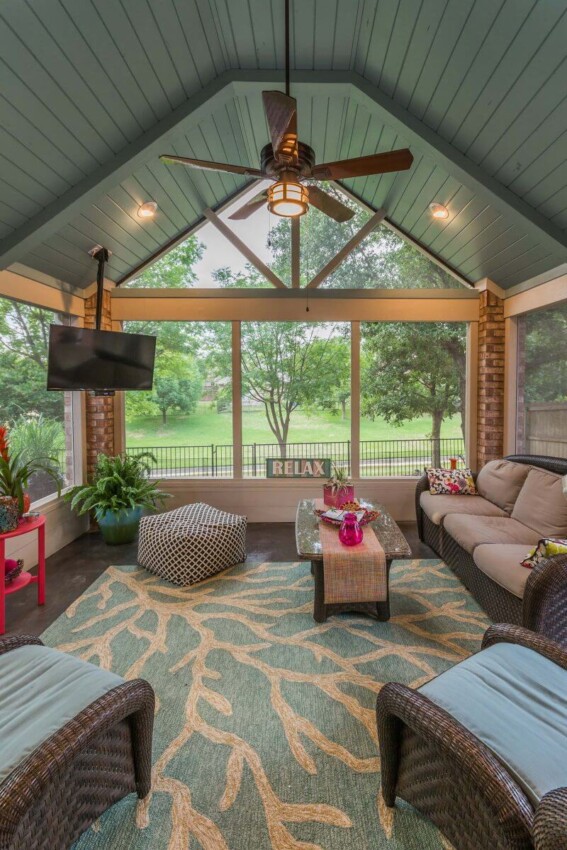 modern front porch ideas Cozy Screened Porch