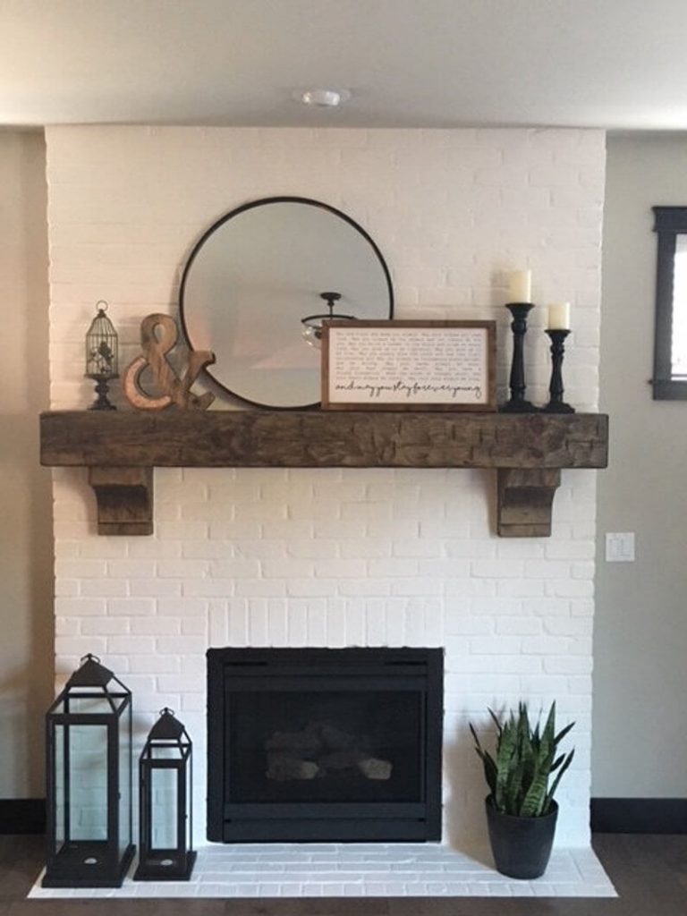 rustic fireplace mantel ideas Simplistic Wood Fireplace Mantel