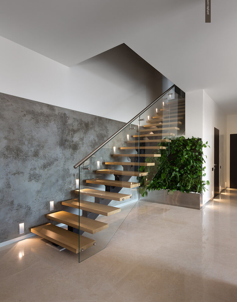 Basement Stair Railing Ideas ‘Floating’ Staircase