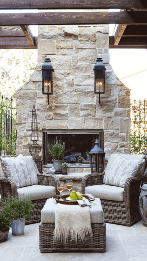 Simple Outdoor Fireplace Ideas ‘Built-in’ Fireplace