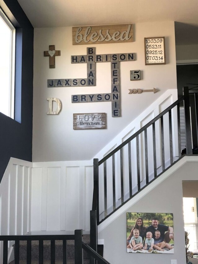 Staircase Wall Decor Ideas Modern Scrabble Wall Stairs