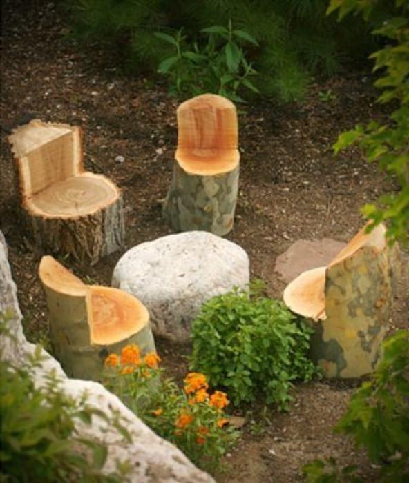 Tree Stump Chair Ideas Outdoor Dining Seats