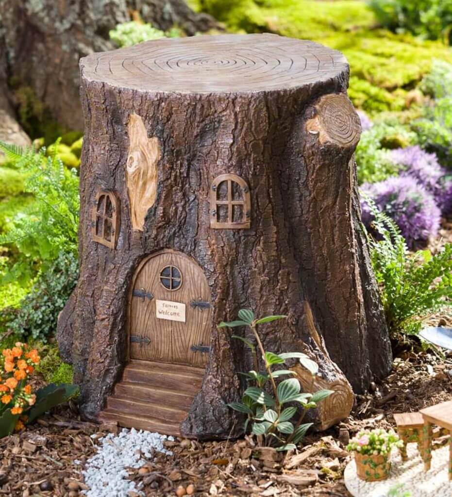 Tree Stump Ideas Landscape Fairy Garden Tree Stump