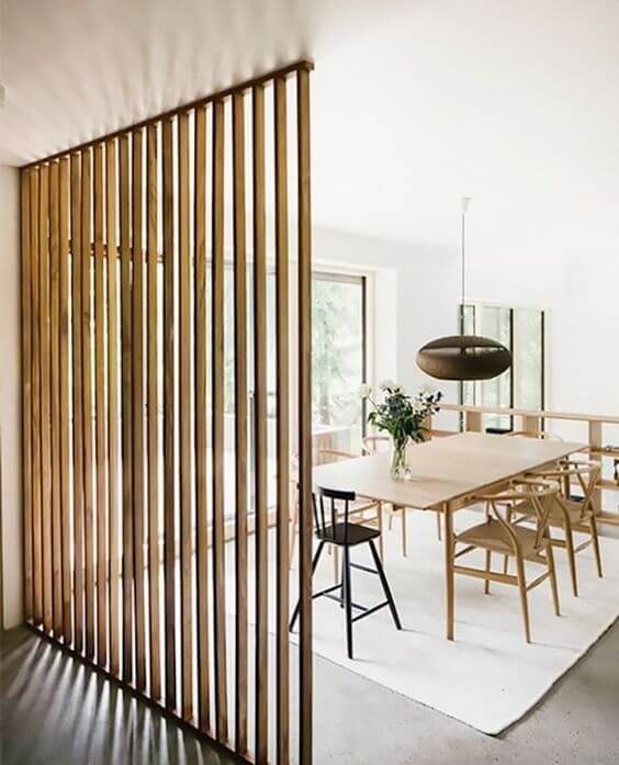 Unique Room Divider Ideas See-through Wooden Screen