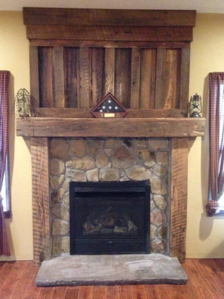 Wooden Fireplace Surround Ideas Stone and Wood