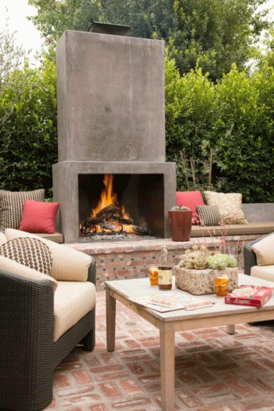 modern outdoor fireplace ideas Concrete Outdoor Fireplace